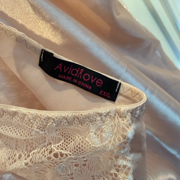 Elegant Lace Trimmed Chemise in Soft Pink - Picture 5 of 5